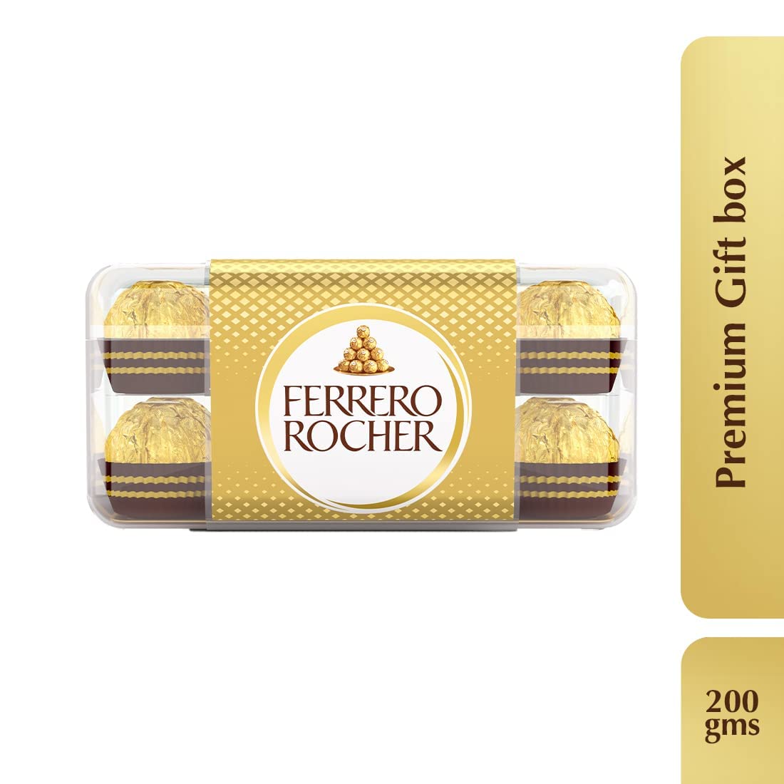 Ferrero Rocher Premium Hazelnut Milk Chocolates, 16 Pieces (200 Gram)