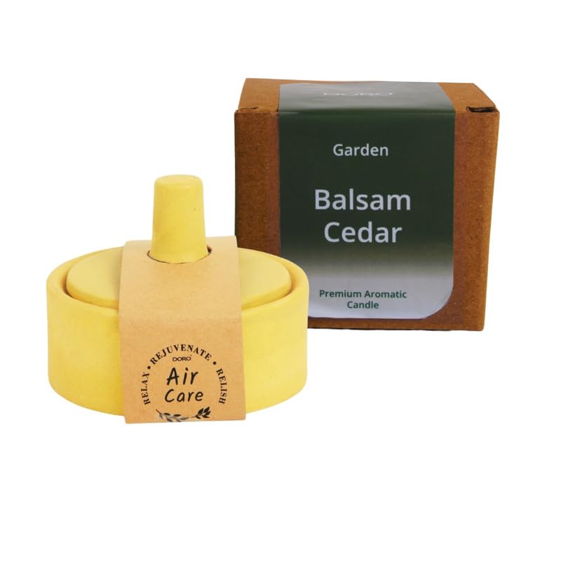 Doro Premium Aromatic Candles to Soothe Your Senses and submerse Your surroundings in Pleasant scents - Balsam & Cedar (Soy, Double Wick, Burn Time 10 hrs)