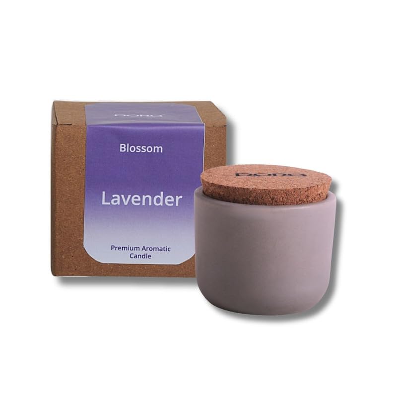Doro Premium Scented Candles to Relax and rejuvenate Your Soul - Lavender (Soy, Double Wick, 225 GMS, Burn Time 25-30 hrs)