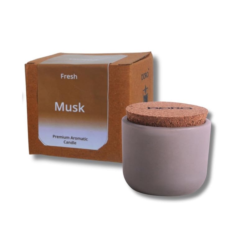 Doro Premium Scented Candles to Relax and rejuvenate Your Soul - Musk (Soy, Double Wick, 225 GMS, Burn Time 25-30 hrs)