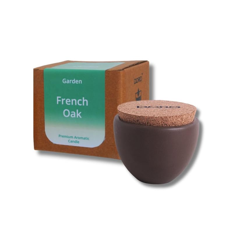 Doro Premium Scented Candles to Relax and rejuvenate Your Soul - Freach Oak (Soy, Double Wick, 225 GMS, Burn Time 25-30 hrs)