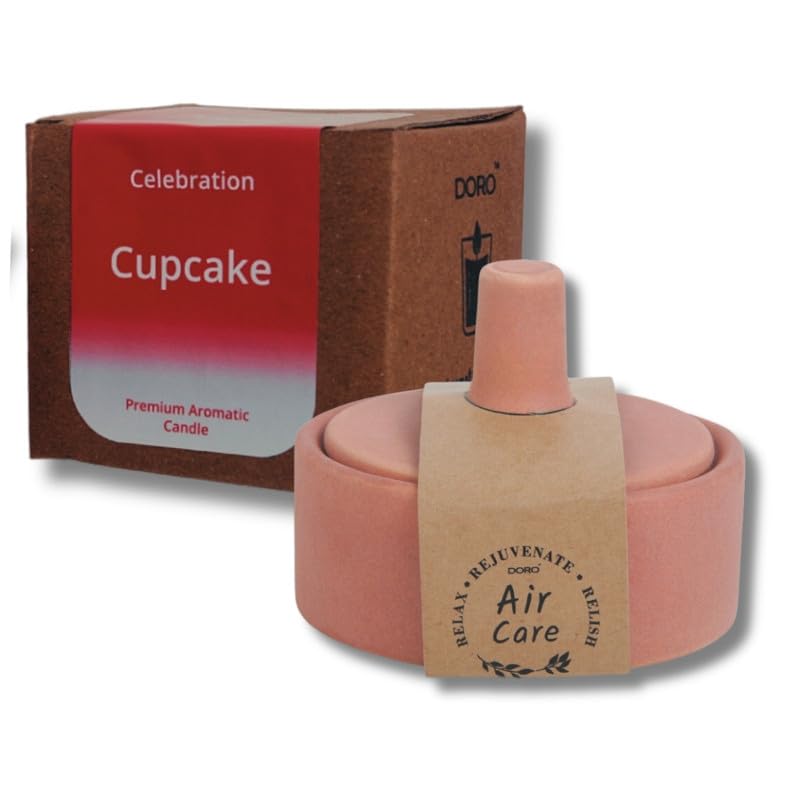 Doro Premium Aromatic Candles to Soothe Your Senses and Submerse Your Surroundings in Pleasant Scents - Cupcake (Soy, Double Wick, Burn Time 10 hrs)