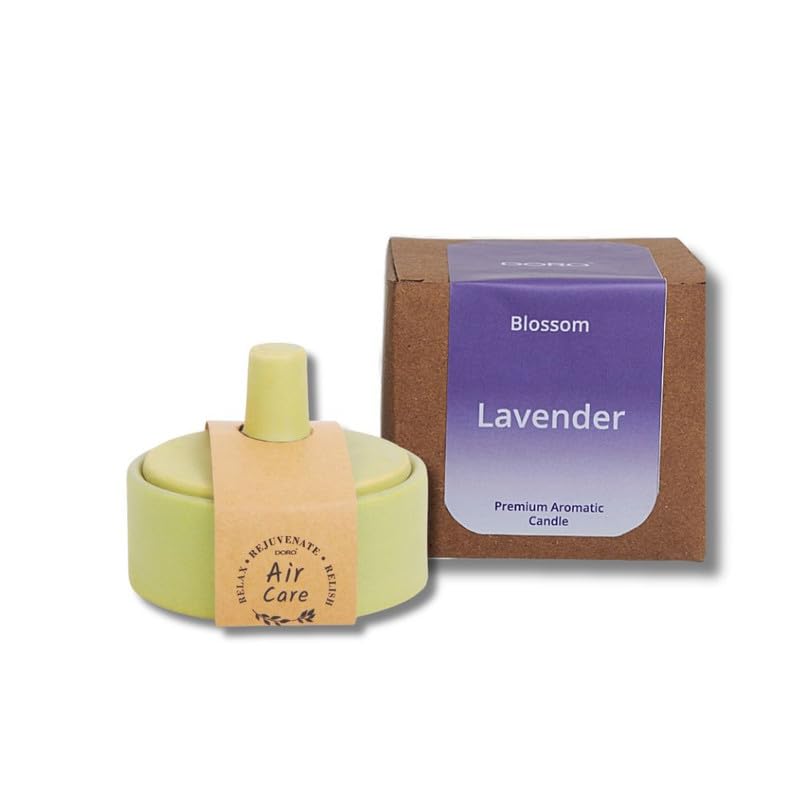 Doro Premium Aromatic Candles to Soothe Your Senses and submerse Your surroundings in Pleasant scents - Lavender (Soy, Double Wick, Burn Time 10 hrs)
