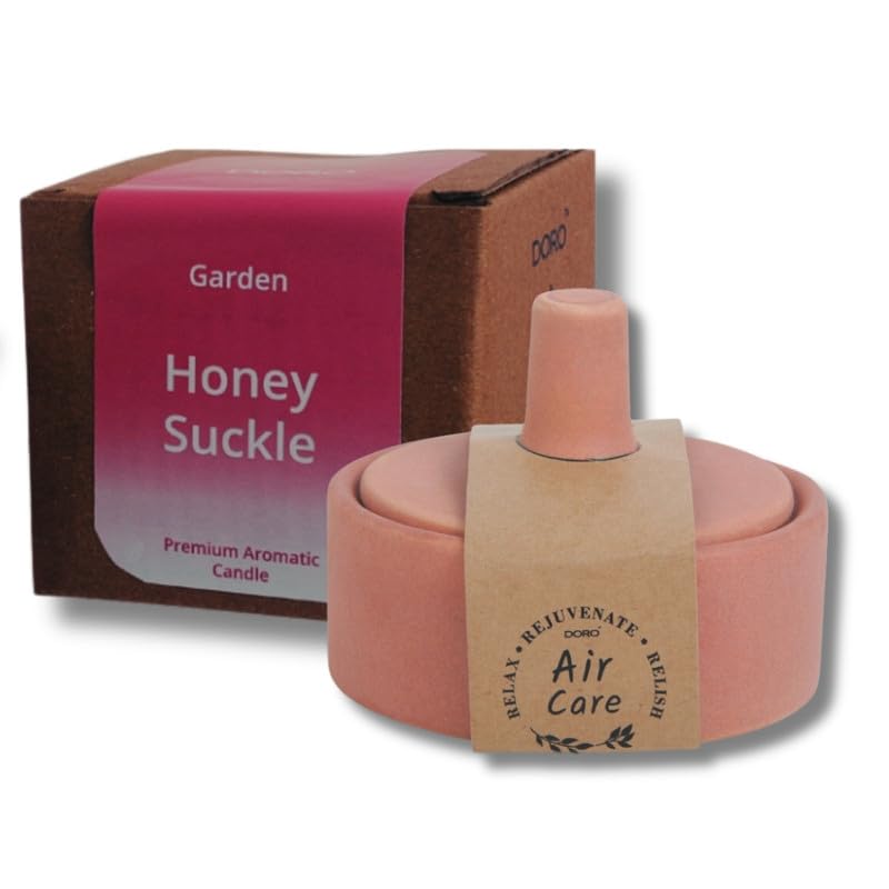 Doro Premium Aromatic Candles to Soothe Your Senses and Submerse Your Surroundings in Pleasant Scents - Honeysuckle (Soy, Double Wick, Burn Time 10 hrs)