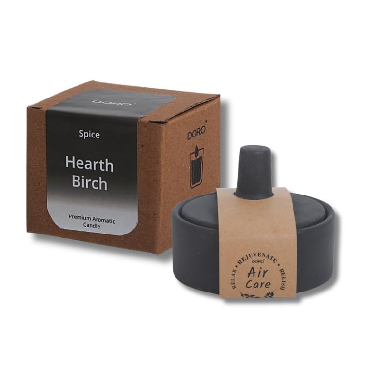 Doro Premium Aromatic Candles to Soothe Your Senses and Submerse Your Surroundings in Pleasant Scents - Hearth & Birch (Soy, Double Wick, Burn Time 10 hrs)