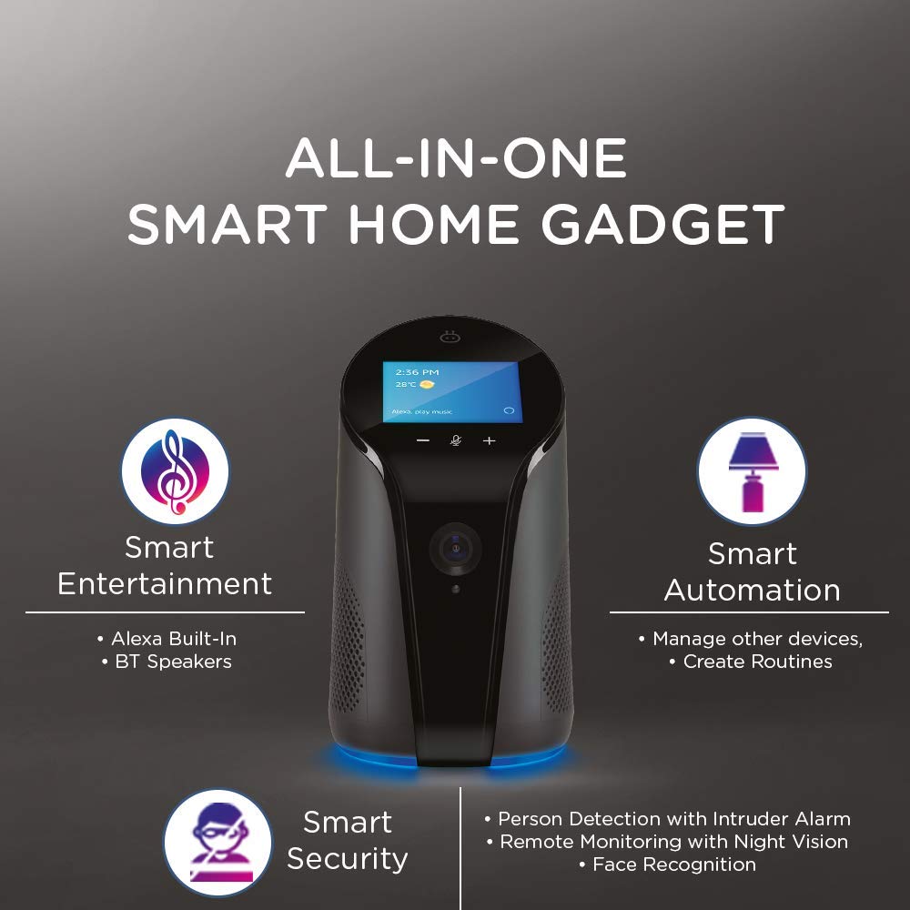 Qubo Next Generation Smart Home Gadget with Alexa Built-in BT Speakers | 1080p Full HD AI enabled WiFi Security Camera (Indoor) | Smart Home Hub for Automation | Made in India | By Hero Group