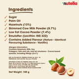 Nutella Hazelnut Spread with Cocoa Jar, 180g